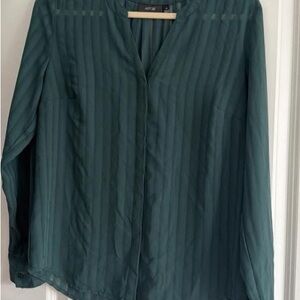 Apt. 9 Women's Teal Striped Blouse